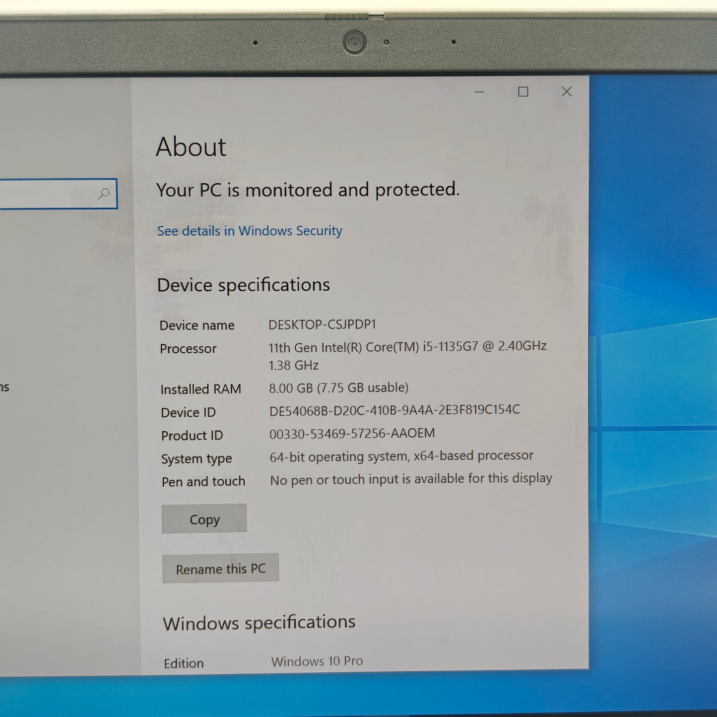 Dell Latitude 5420 14" i5-1135G7 2.4GHz 8GB RAM 256GB SSD