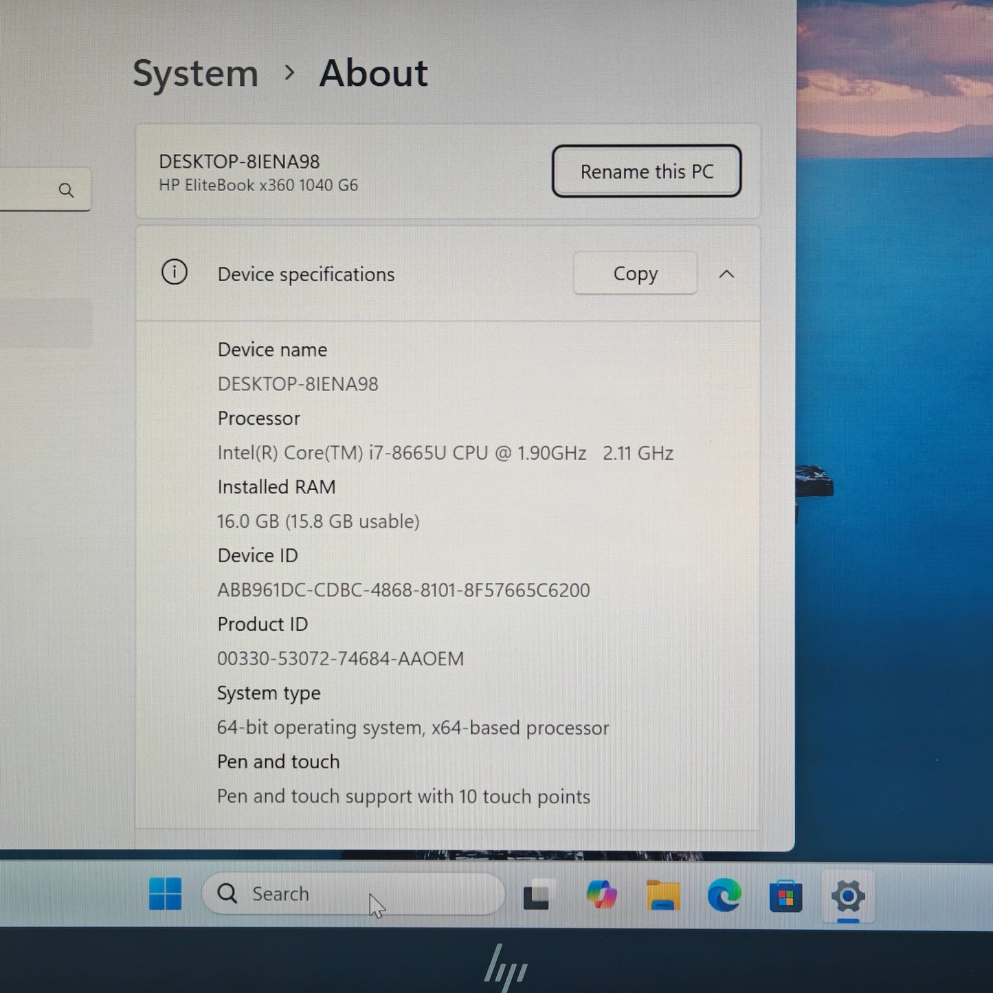 HP EliteBook x360 1040 G6 14" i7-8665U 16GB RAM 512GB SSD
