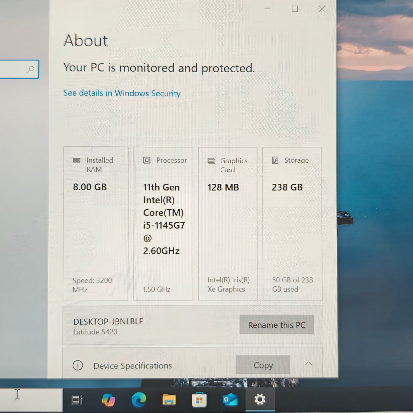 Dell Latitude 5420 14" i5-1145G7 2.6GHz 8GB RAM 256GB SSD