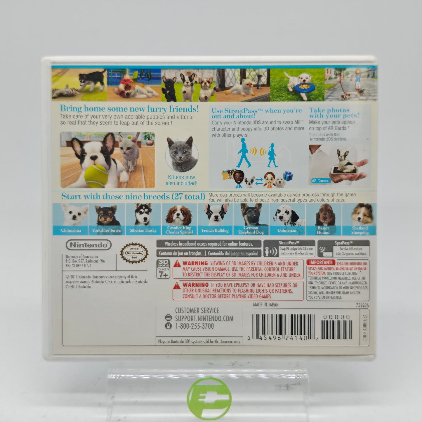 Nintendogs + Cats: French Bulldog & New Friends (Nintendo 3DS, 2011)