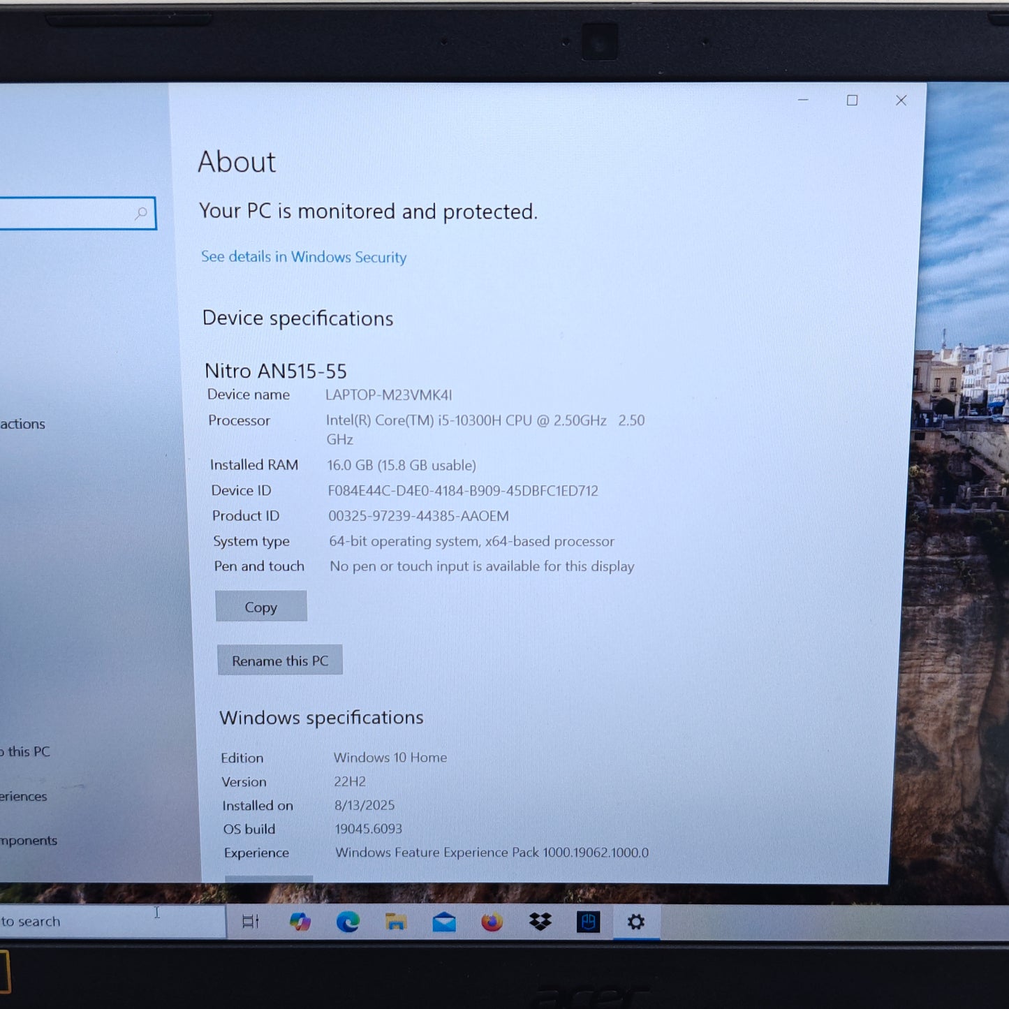 Acer Nitro 5 AN515-55 15.6" i5-10300H 2.5GHz 16GB RAM 512GB SSD GeForce RTX 3050