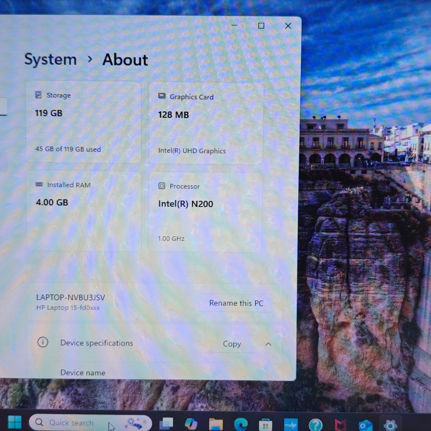 HP Laptop 15-FD0083WM 15.6" N200 1.0GHz 4GB RAM 128GB SSD