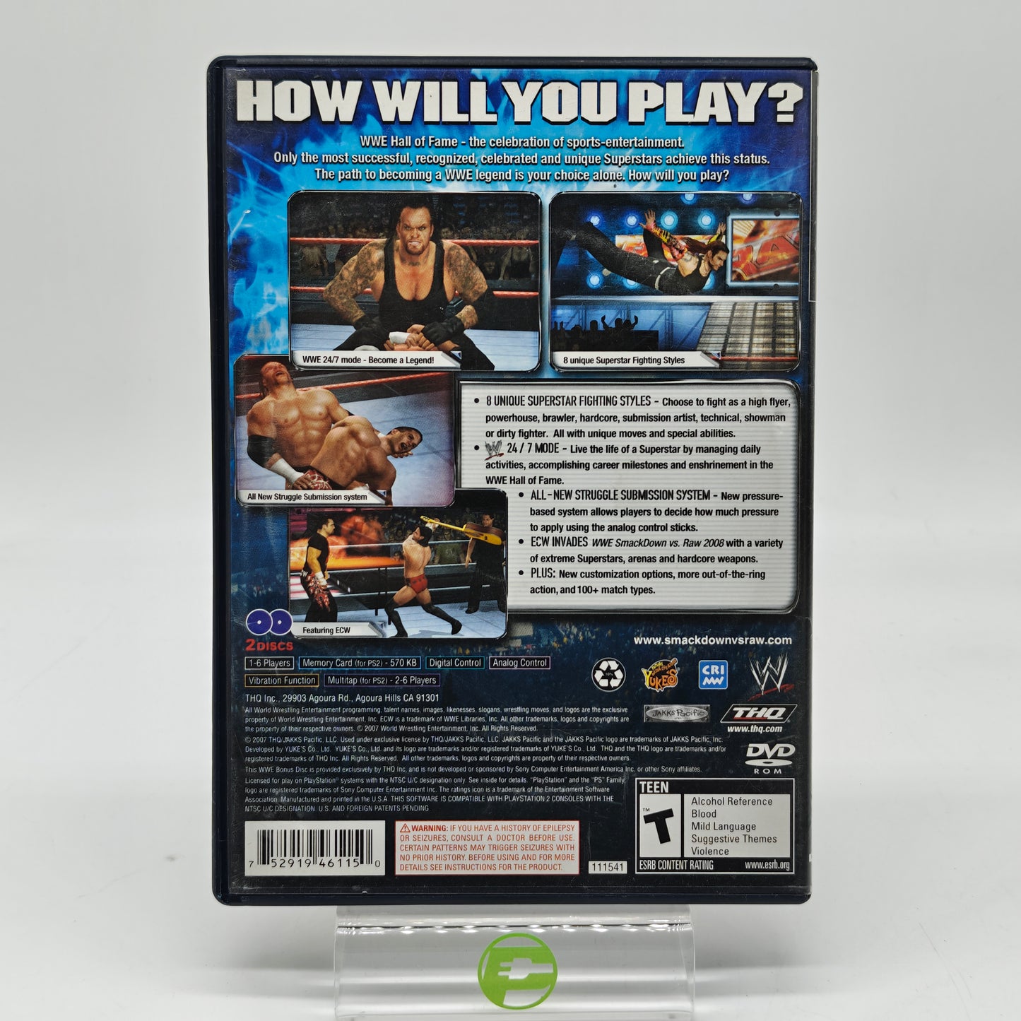 WWE Smackdown vs. Raw 2008 (Sony PlayStation 2 PS2, 2007) CIB