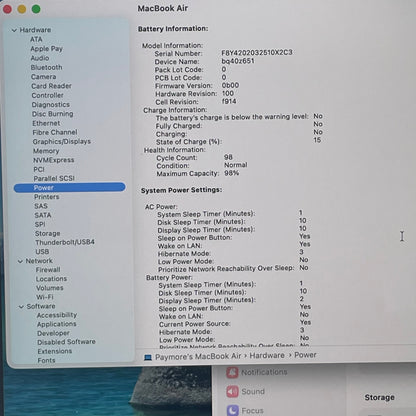 2024 Apple MacBook Air 13.6" M3 8C GPU 4.0GHz 8GB RAM 256GB SSD MRXV3LL/A