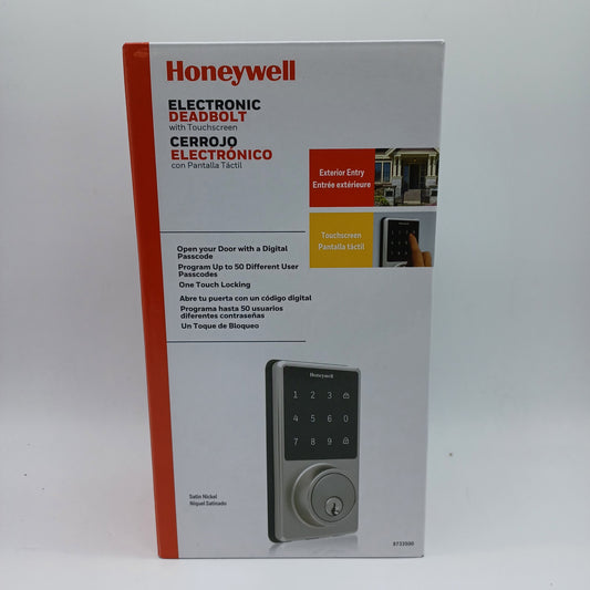 New Honeywell Electronic Deadbolt with Touchscreen Deadbolt Satin Nickel 8722500