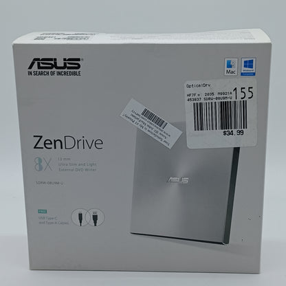 New Asus ZenDrive External DVD Writer SDRW-08U9M-U