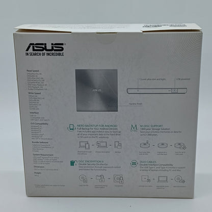 New Asus ZenDrive External DVD Writer SDRW-08U9M-U