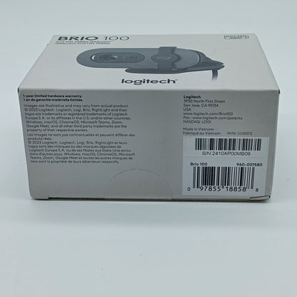 New Logitech Brio 100 Web Camera 960-001580