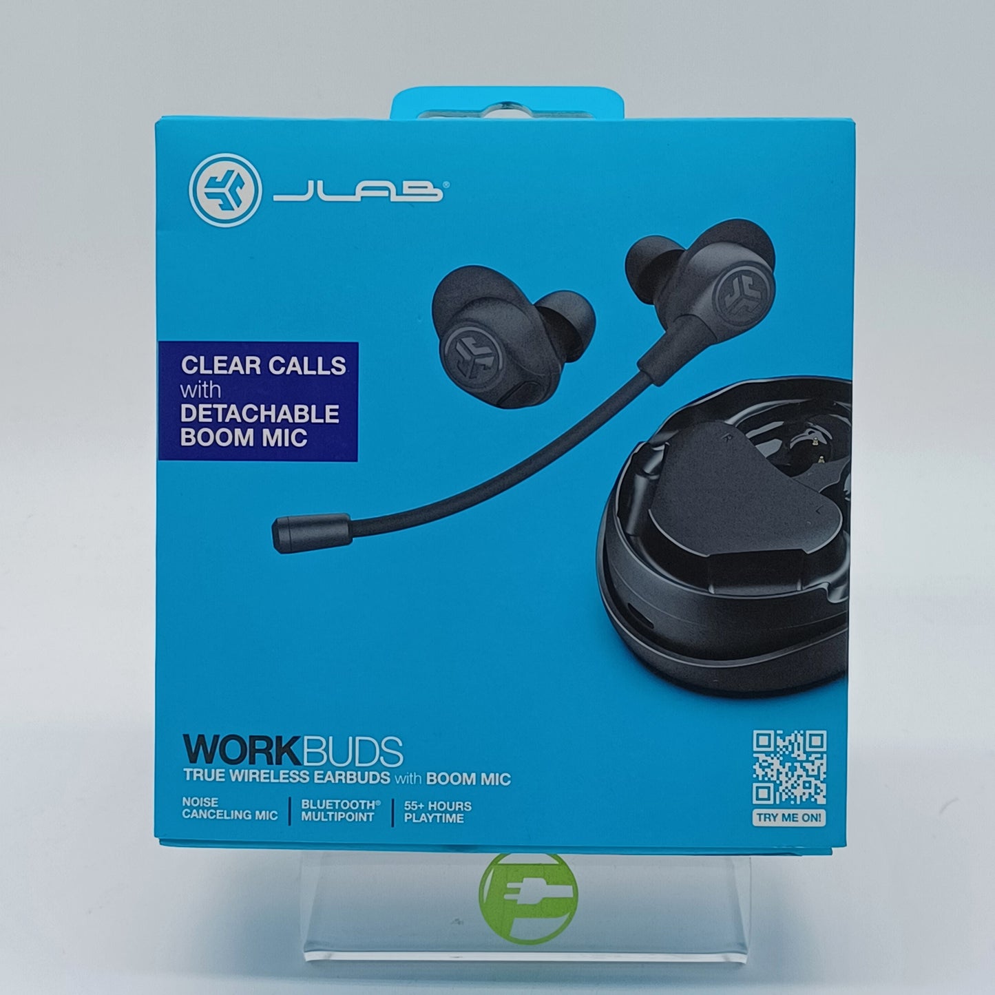 New JLab Work Buds True Wireless Earbuds with detachable BOOM MIC BLACK