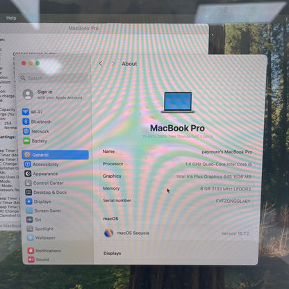 2019 Apple MacBook Pro 13.3" i5 1.4GHz 8GB RAM 128GB Silver A2159