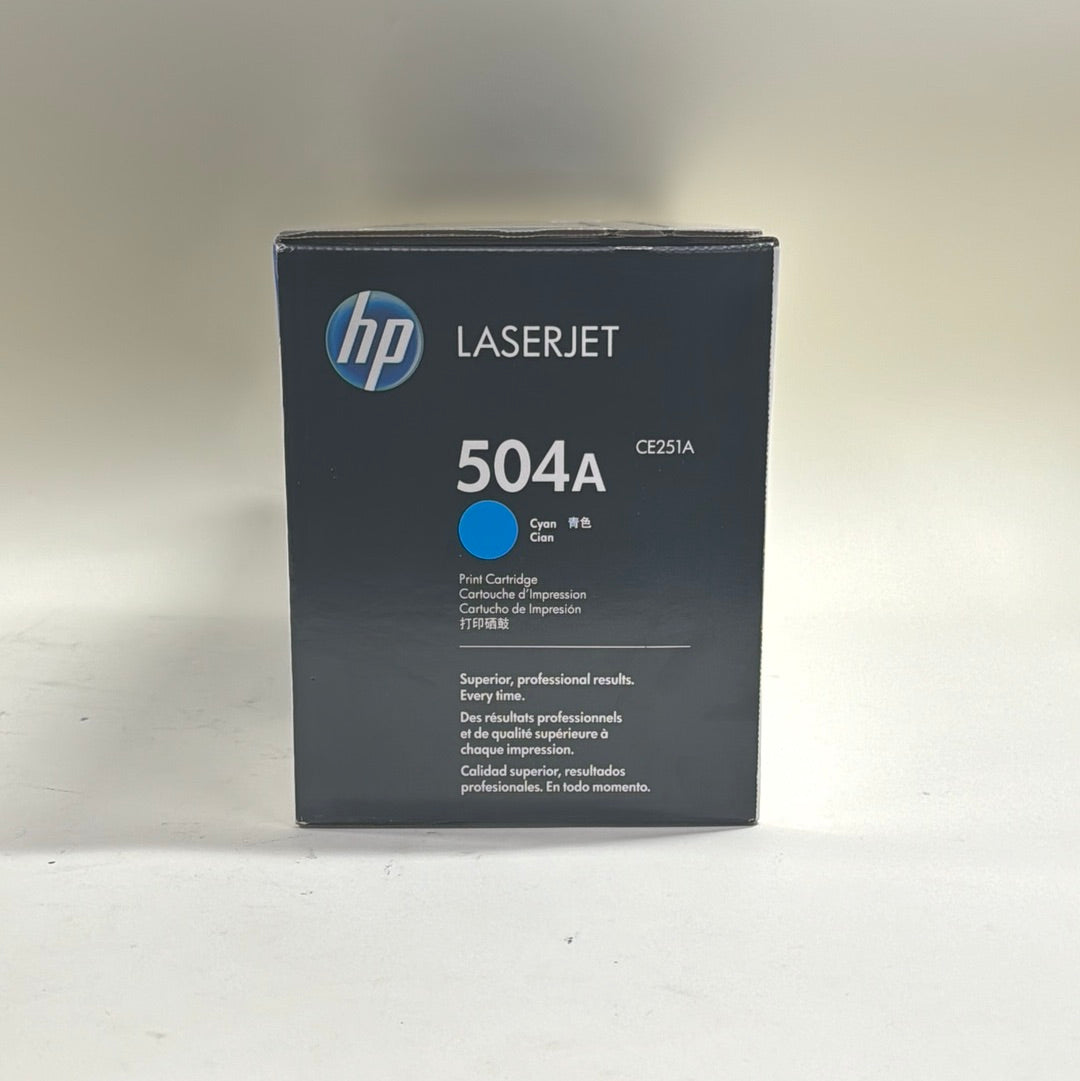 HP LaserJet 504A Genuine Cyan Print Cartridge for CP3525, CM3530 (CE251A)