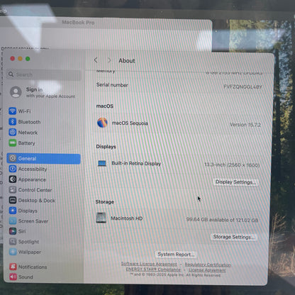 2019 Apple MacBook Pro 13.3" i5 1.4GHz 8GB RAM 128GB Silver A2159