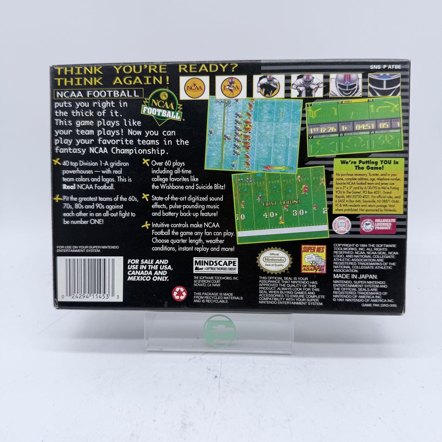 NCAA Football (Super Nintendo SNES, 1994) CIB