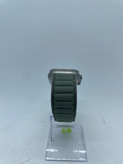 Unlocked Apple Watch Ultra 49MM Natural Titanium Green Gray Solo Loop MQW3LL/A