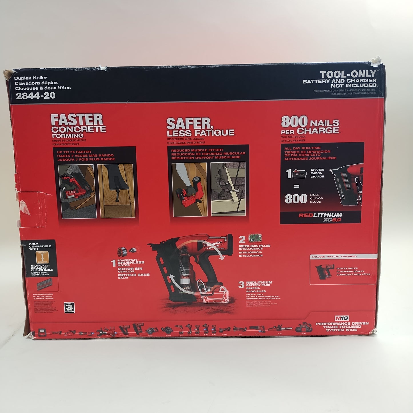 Milwaukee 2844-20 M18 18V Duplex Nailer