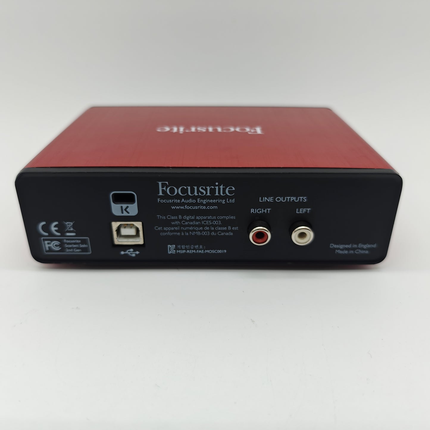 Focusrite Scarlett Solo 2nd Gen Audio Interface MOSC0019