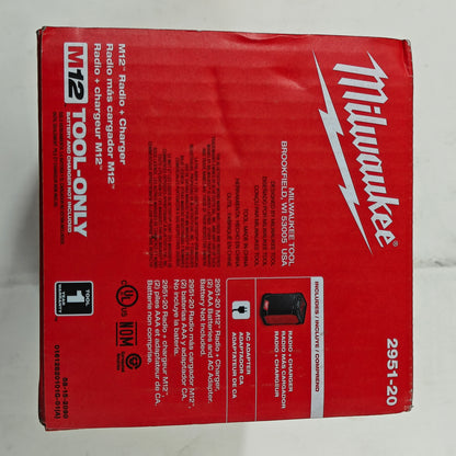 New Milwaukee 2951-20 M12 M12 Radio + Charger