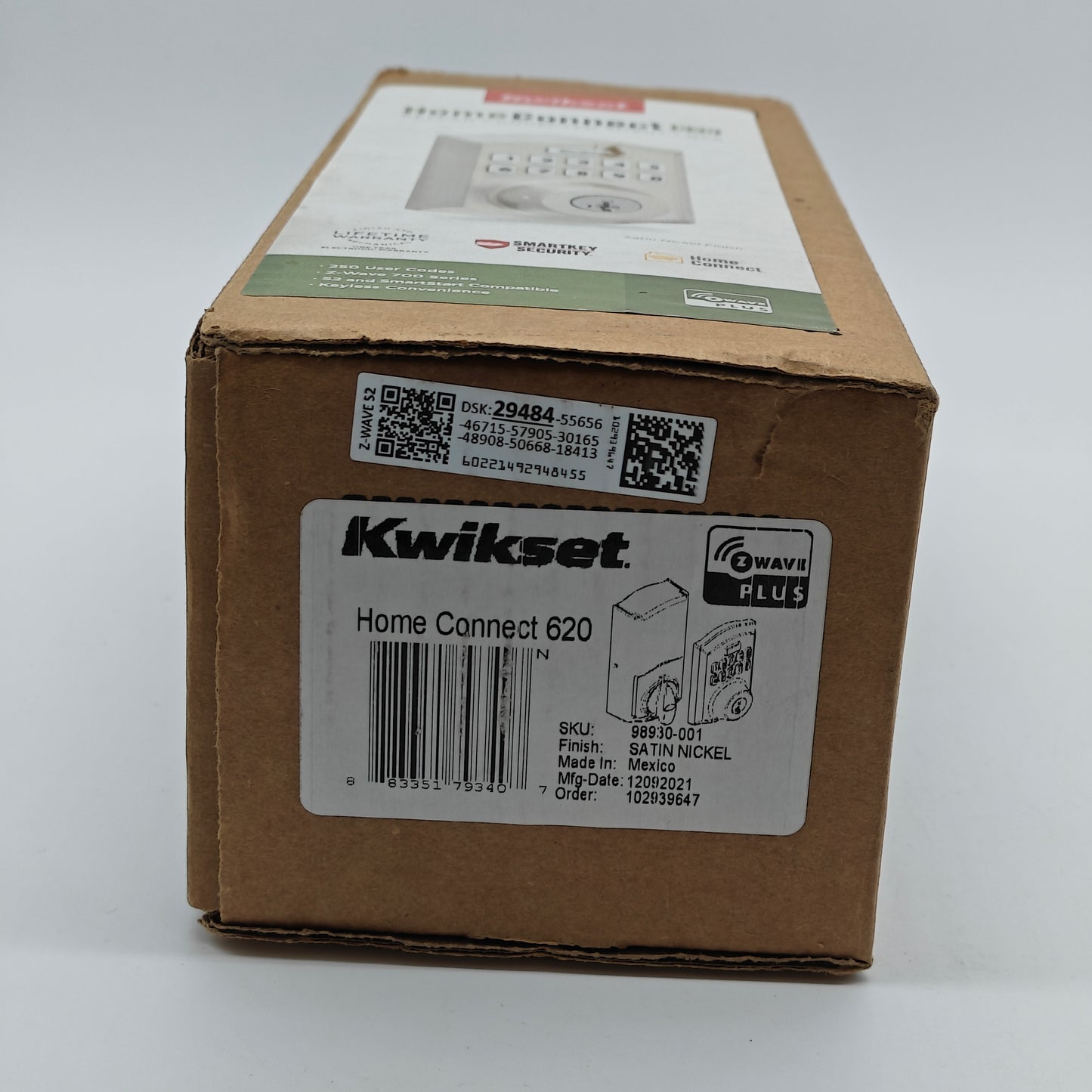 New Kwikset HomeConnect 620 Keypad Connected Smart Lock Satin Nickel 65988-002