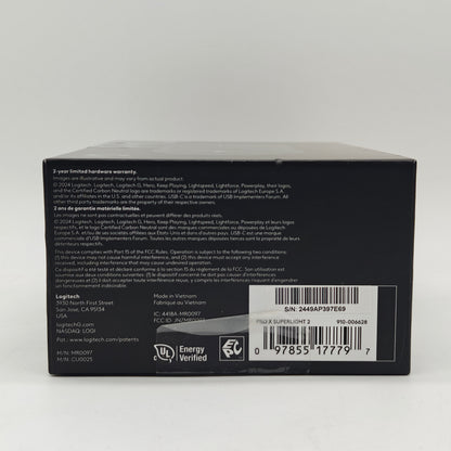 New Logitech Pro X Superlight 2 Wireless Gaming Mouse MR0097