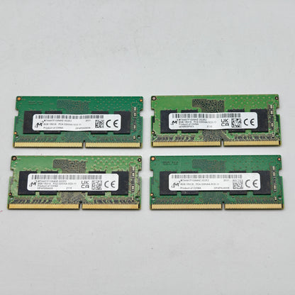 Lot of 4 Micron 8GB 1Rx16 PC4-3200AA-SC0-11 RAM DDR4 3200MHz MTA4ATF1G64HZ-3G2E2