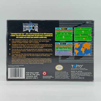 International Tennis Tour (Super Nintendo SNES, 1993)