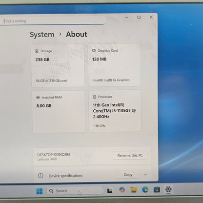 Dell Latitude 3420 14" i5-1135G7 2.4GHz 8GB RAM 256GB SSD