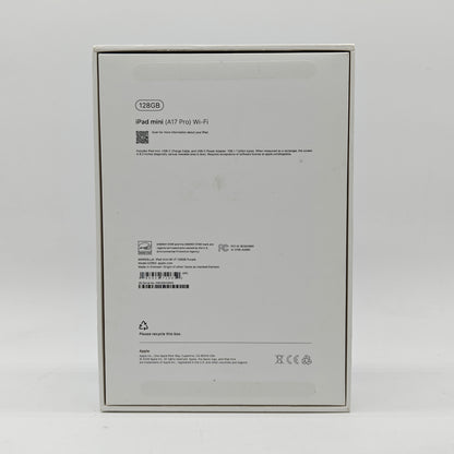 WiFi Only Apple iPad mini (A17 Pro) 128GB 18.6.2 Purple MXN93LL/A
