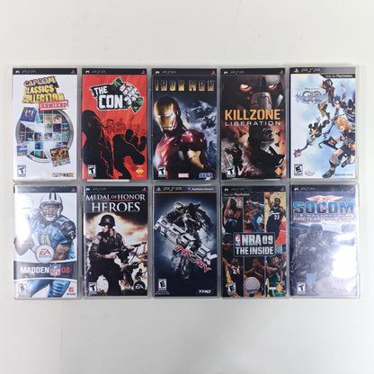 Lot of 10 Sony PlayStation Portable PSP Games Capcom Classics, Kingdom Hearts