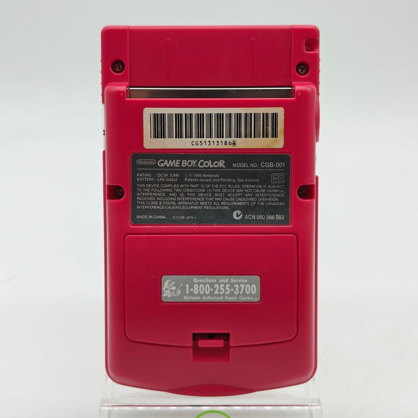 Nintendo Game Boy Color Handheld Game Console CGB-001 Berry Red
