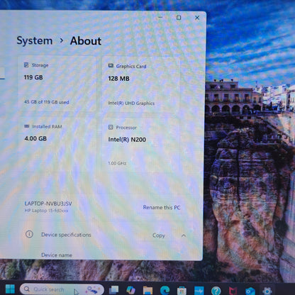 HP Laptop 15-FD0083WM 15.6" N200 1.0GHz 4GB RAM 128GB SSD