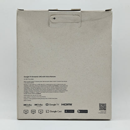 New Google Google TV 4K Streaming Media Device Porcelain GA05662-US