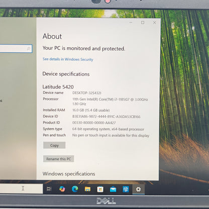 Dell Latitude 5420 14" i7-1185G7 3.0GHz 16GB RAM 512GB SSD