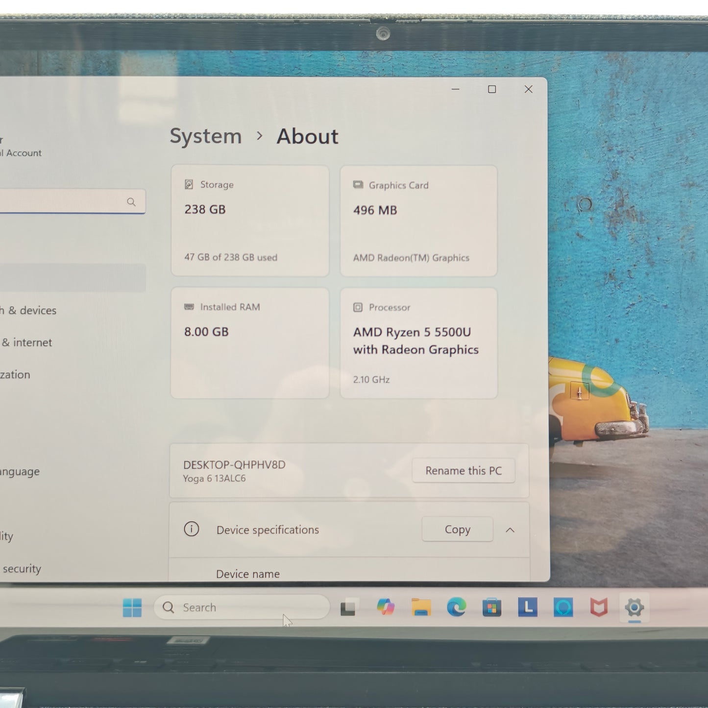 Lenovo Yoga 6-13ALC6 13.3" Ryzen 5 5500U 2.1GHz 8GB RAM 256GB SSD