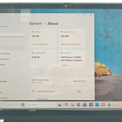 Lenovo Yoga 6-13ALC6 13.3" Ryzen 5 5500U 2.1GHz 8GB RAM 256GB SSD