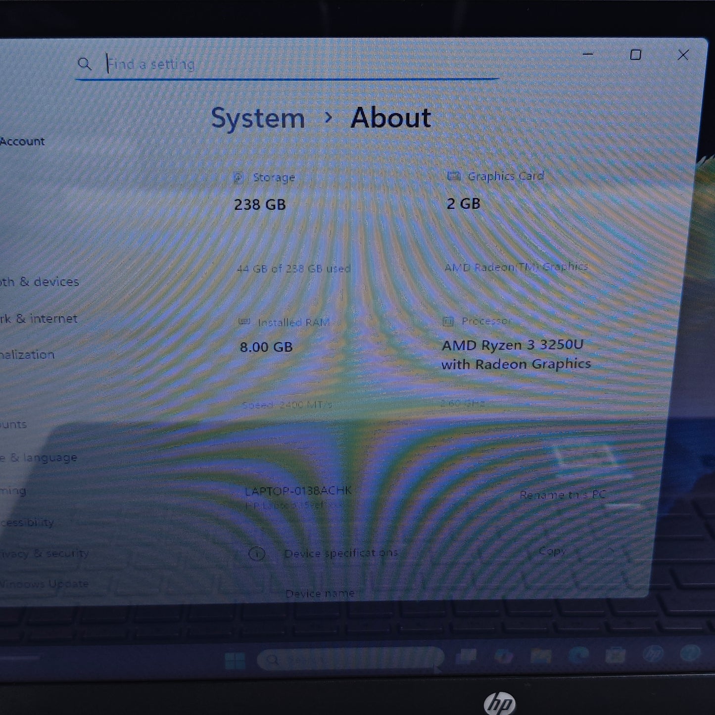 HP Laptop 15-EFL1023DX 15.6" Ryzen 3 3250U 2.6GHz 8GB RAM 256GB SSD