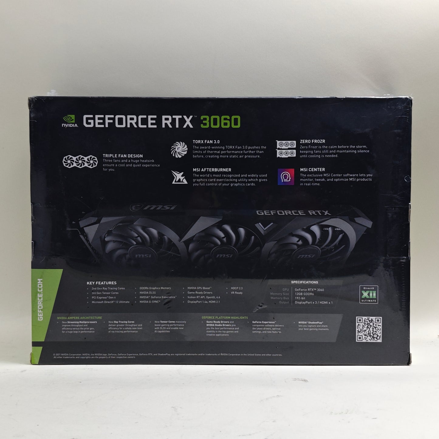 New MSI GeForce RTX 3060 12GB GDDR6 Graphics Card 912-V397-051